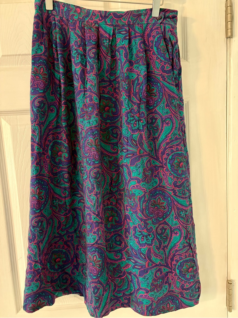 Pendleton Vintage Paisley Pleated Midi Skirt Size 10 - Picture 7 of 8